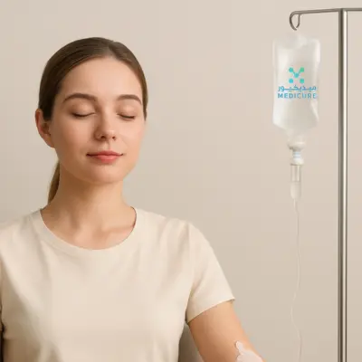 A Energy Boost IV Drip Dubai displays a cutting-edge medical innovation, where oxygen therapy meets aesthetics. The clear tubing and Elevate Your Recovery label in bold blue and white create a striking visual, enhancing recovery in Dubais healthcare settings.