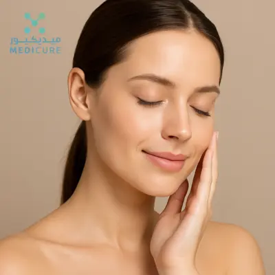 A Pigmentation Removal Dubai showcases a serene woman, post-treatment, with evenly toned skin. Her flawless complexion, captured in a tranquil pose, highlights the effectiveness of the Dubai service. The subtle background accentuates her rejuvenated glow.