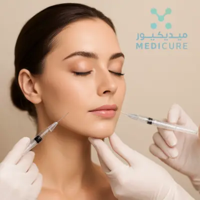 A Skin Boosters Injections Dubai displays a revolutionary treatment, seamlessly blending aesthetics with convenience. Its Dubai-exclusive formula targets fine lines and rejuvenates skin, available for both face and body. The vibrant injection presentation, with SKIN BEAUTY INjections DUBA in eye-catching blue, promises a visually stunning and effective solution for improved skin.